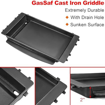 GasSaf 7658 Griddle for Weber Spirit 200 300, Grill Pan for Spirit II E-210 - Image 3
