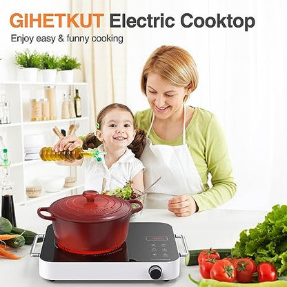 GIHETKUT Single Burner Electric Cooktop, 1800W 110V Electric Stove Top - Image 2