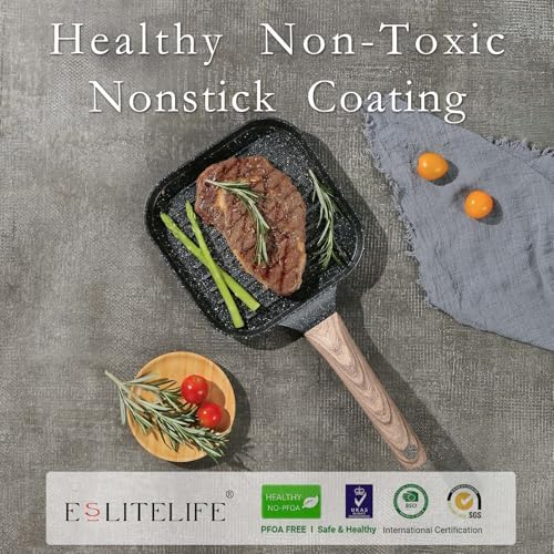 ESLITE LIFE 7 Inch Nonstick Small Grill Pan - Image 3