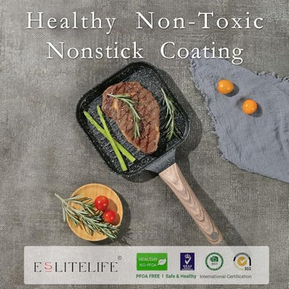 ESLITE LIFE 7 Inch Nonstick Small Grill Pan - Image 3