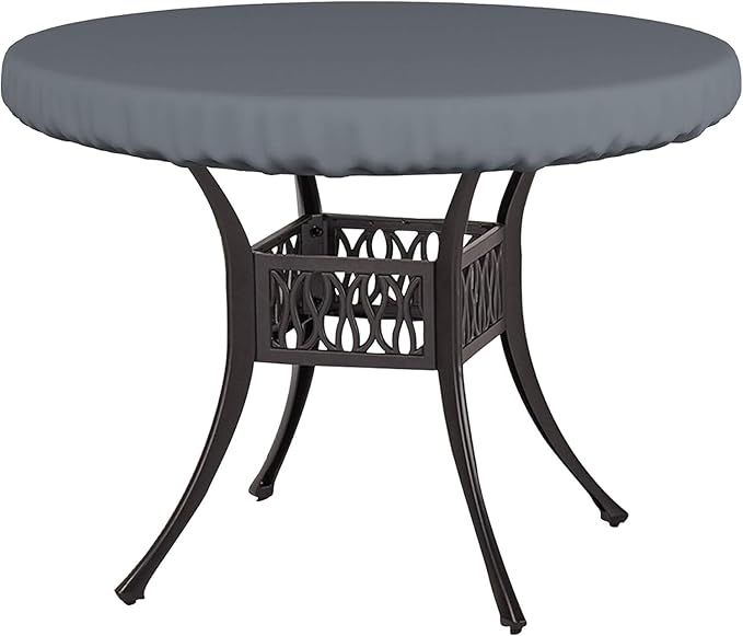 Covers & All Round Table Top Cover, 12 Oz Waterproof UV & Weather Resistant Patio Table Cover for Outdoor Patio Furniture & Coffee Table (60" Dia x 4" H Inches, Gray)