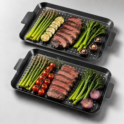 2PCS Grill pan: Grill topper for outdoor grill by Guogiyala