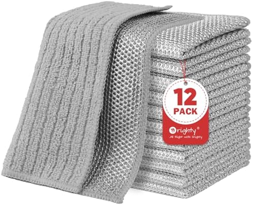 Orighty Dish Cloths, 12 Pack Double-Layer Metal Dish Rags by AllRightinOrighty