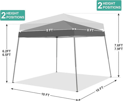 10x10FT Slant Leg Pop Up Canopy Tent, Portable Outdoor Shelter | 10x10FT Base - Image 5