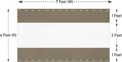Covers & all Outdoor Clear Panel Curtain, 12 oz Vinyl Outdor Curtains for Patio, Waterproof & Weather Resistant Tarp with Brass Grommets for Pergola, Porch, Gazebos, Balcony (4' H x 7' W feet, Beige)