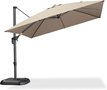 PURPLE LEAF Patio Umbrella Outdoor 10' x 10' Square Easy Assembly Tapue | Built - Image 9