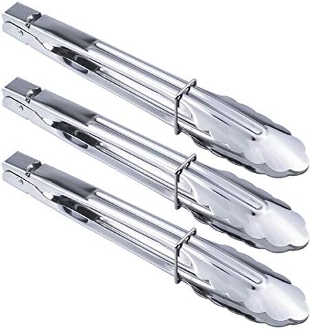 HINMAY Stainless Steel Serving Tongs Metal Cooking Tongs by HINMAY