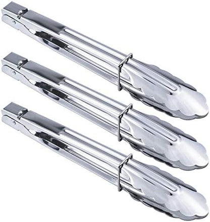 HINMAY Stainless Steel Serving Tongs Metal Cooking Tongs by HINMAY