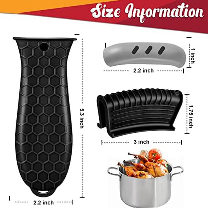 10pcs Cast Iron Handle Cover, Silicone Hot Handle Holder, Heat Resistant Cast - Image 2