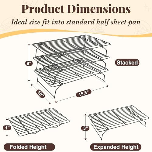 3 Tier Stackable Cooling Racks for Cooking and Baking - Image 2