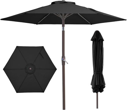 JEAREY 7.5 ft Outdoor Patio Umbrella, Table Umbrella, Tilt & Crank lift by JEAREYOutdoorsCollection