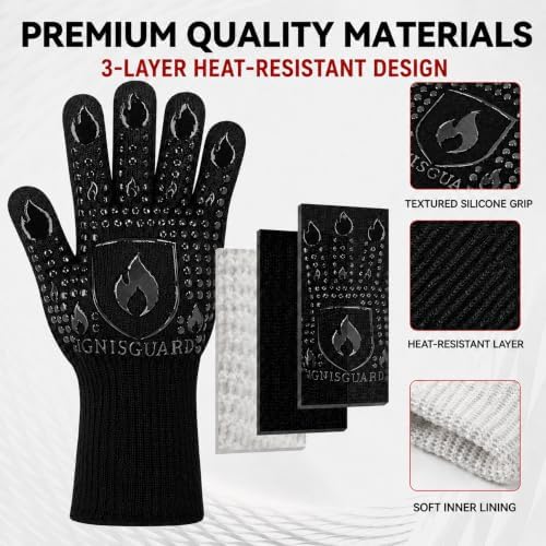 BBQ & Grill Gloves, Heat Resistant Oven Mitts - Image 6