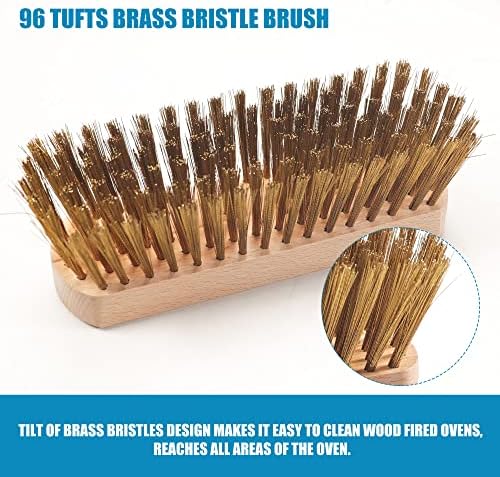Pizza Oven Brush 7 Inch Brass Bristles Replacement Brush Head and Scraper - Image 2