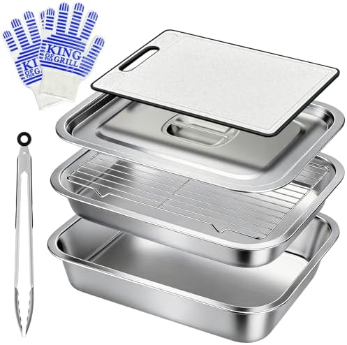 Grill Prep and Carry System, 7-Piece Stackable Food Tray Accessories by Enrichovo
