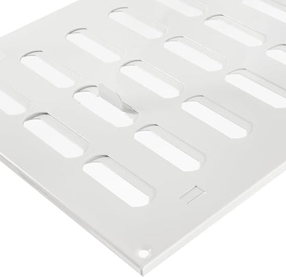 Repa Market 16" x 8" Inch (Outer Dimensions) White Adjustable Air Vent Cover - Galvanized Steel HVAC Air Vent Register - Heating, Cooling Toe Kick Vent Cover - Wall, Ceiling Return, Intake Air Grille
