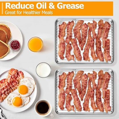 Homikit 12x10 Inch Stainless Steel Quarter Sheet Pan - Image 4