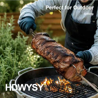 2Pcs Heavy Duty Stainless Steel BBQ Rotisserie Forks - Image 6