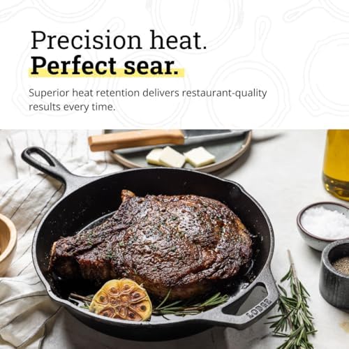 Lodge Pre-Seasoned Cast Iron Skillet Set, 10.25 and 12 Inches - Image 4