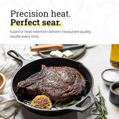 Lodge Pre-Seasoned Cast Iron Skillet Set, 10.25 and 12 Inches - Image 4