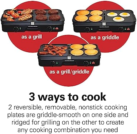 Hamilton Beach 3-in-1 Electric Indoor Grill + Electric Griddle - Image 2