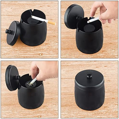 Solid Ashtray with Lid Smell Proof, Smokeless Ashtray - Image 5