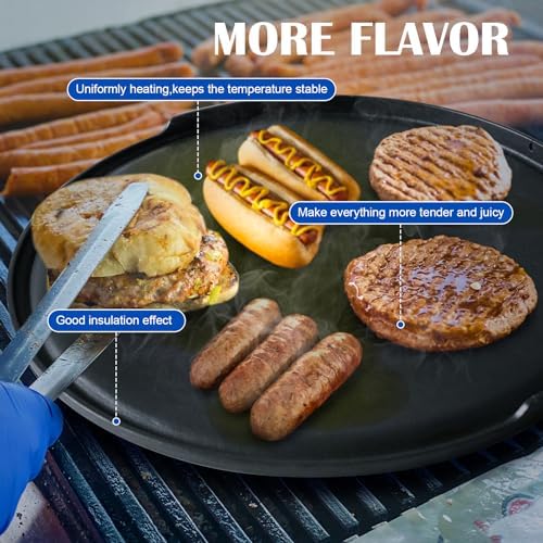18" Round Cast Iron Griddle for Oklahoma Joe's & More Charcoal Kettle Grill - Image 5