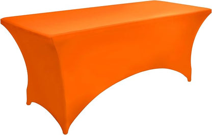 6-Pack 6ft Spandex Table Covers for Rectangle Standard Folding Tables - Wrinkle Resistant Stretch Tablecloths - Ultimate Fitted Table Protector for Parties, Trade Shows, Wedding