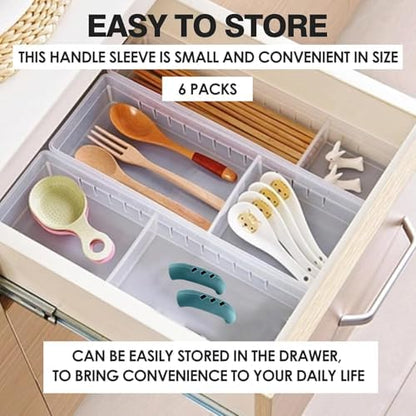 6 Pack Heat Resistant Silicone Pot Handle Covers Universal Fit - Image 7