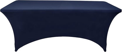 2-Pack 6ft Spandex Table Covers for Rectangle Standard Folding Tables - Wrinkle Resistant Stretch Tablecloths - Ultimate Fitted Table Protector for Parties, Trade Shows, Banquet
