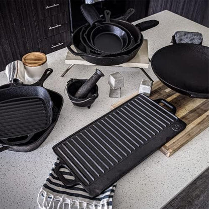 20 x 9 inch Large Reversible Seasoned Cast Iron Grill / Griddle - Image 6