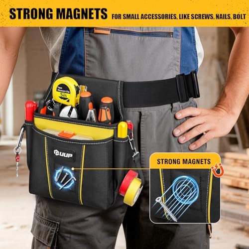 UUP Tool Belt for Men, 10 Pockets Magnetic Tool Pouch Heavy Duty Toolbelt - Image 2