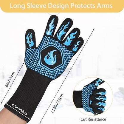 BBQ Gloves 1472F Heat Resistant Non-Slip Silicone - Image 2