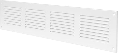Repa Market 5-Pack Air Vent Cover 16x4 Inch (Outer Dimensions) White Galvanized Steel Louvered Grill Cover with Mesh Screen/Wall or Ceiling Vent/HVAC Register for Indoor and Outdoor Ventilation