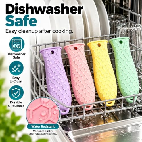 4 Pcs Cast Iron Handle Cover, Silicone Hot Handle Holder - Image 4