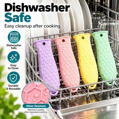 4 Pcs Cast Iron Handle Cover, Silicone Hot Handle Holder - Image 4