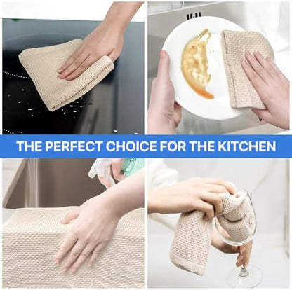 100% Cotton Waffle Weave Kitchen Dish Cloths, Ultra Soft Absorbent Quick Drying - Image 6