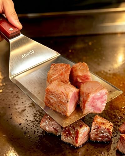Large Wide Griddle Spatula Burger Turner Grill Tool, Blade 5''x6'' - Image 5