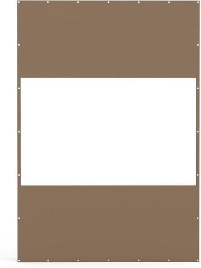 Domi Heavy Duty Outdoor Clear Panel Curtain, 18 oz Waterproof PVC Polyester Curtain, Weather Resistant & Tearproof for Patios, Gazebos, Pergolas, Privacy Screen (10'H x 7'W, Brown)