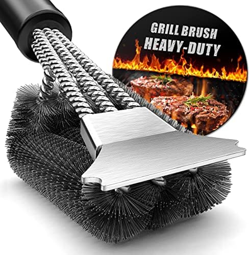 Grill Brush and Scraper Wire Safe Cleaning Head by FAXTTO