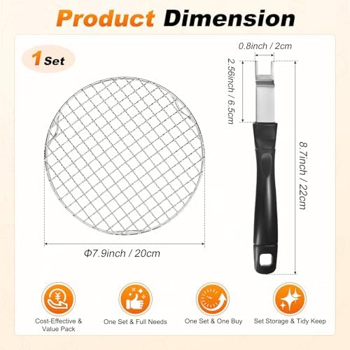 M METERXITY 1-Set Cooling Rack 7.9" Round 201 Stainless Steel - Image 4