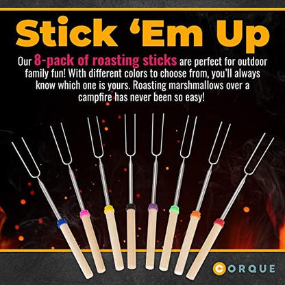 CORQUE Marshmallow Roasting Sticks, Smores Sticks, Extendable, Camping Skewer - Image 2