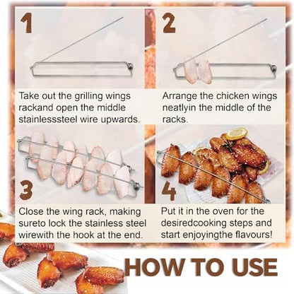 Chicken Wings Rack, Chicken Wing BBQ Fork, Stainless Steel BBQ Chicken Wing - Image 4