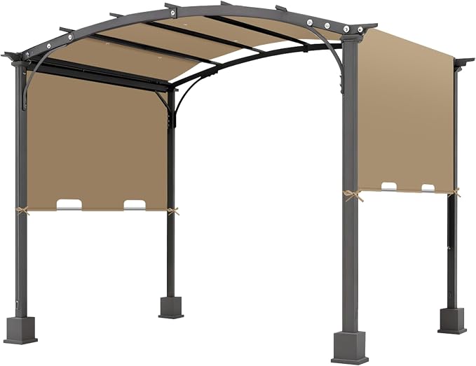 85x208 in Pergola Shade Cover for L-PG080PST Pergola | Khaki, Cover Only by Bringingjoytoyourhomelife