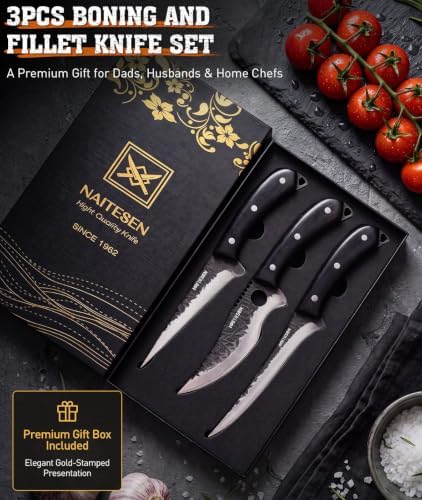 3PCS Boning and Fillet Knife Set, Forged Meat Trimming & Skinning Tools - Image 6