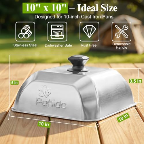 10"×10" Stainless Steel Basting Cover - Image 4