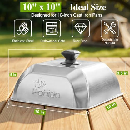 10"×10" Stainless Steel Basting Cover - Image 4