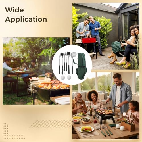 8Pcs Golf BBQ Grill Tool Kit, Steel Grilling Utensils - Image 5