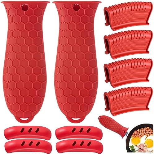 10Pcs Cast Iron Handle Cover, Silicone Pot Holders by WhistenFla