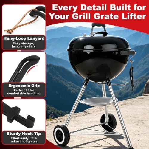 DELSbbq Cast Iron Universal Grill Grate Lifter 2-Pack - Image 4