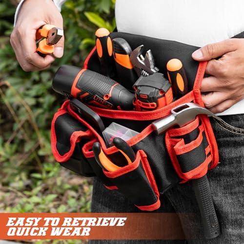 Ultra-Thick Men's Tool Belts Fits Waist 31”to 52” Adjustable Oxford Work Pouch - Image 5